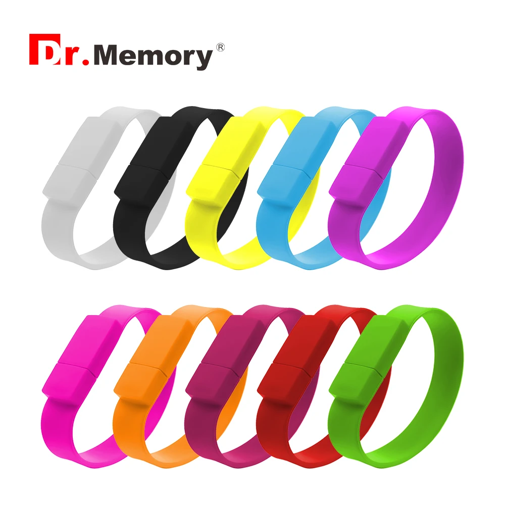 Красочные USB флеш накопители 64 Гб силиконовая Флешка браслет 4 ГБ 8 16 оперативной