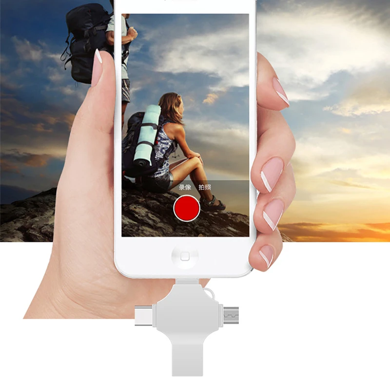4 в 1 USB 3 0 флеш-накопитель 16 ГБ 32 64 Гб 128 Lightning U Stick Флешка для iPad Android ноутбук