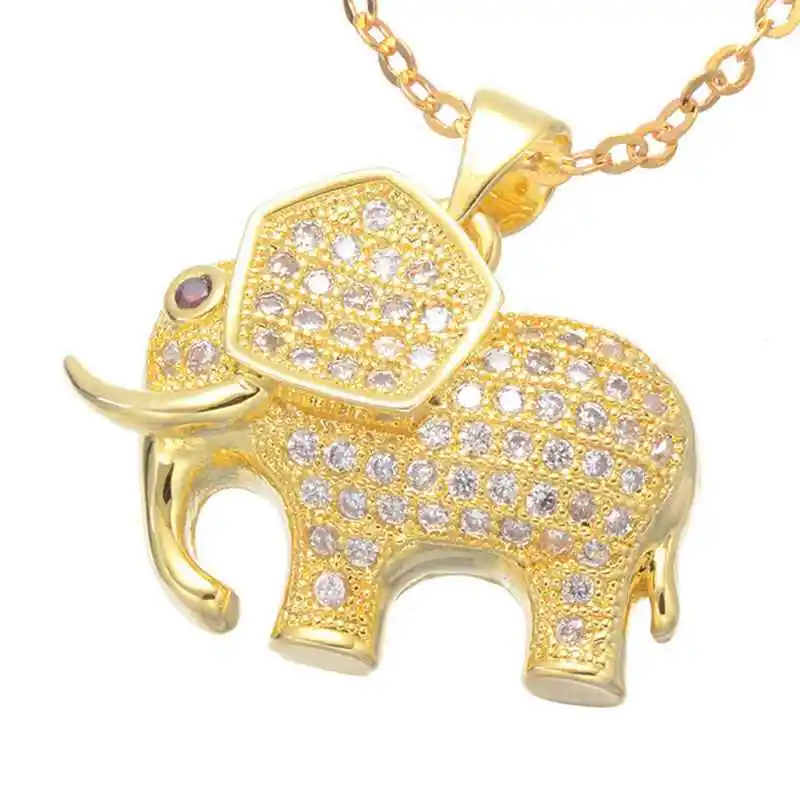Ожерелье с подвесками в виде милого слона золотого цвета западном стиле кулоны и