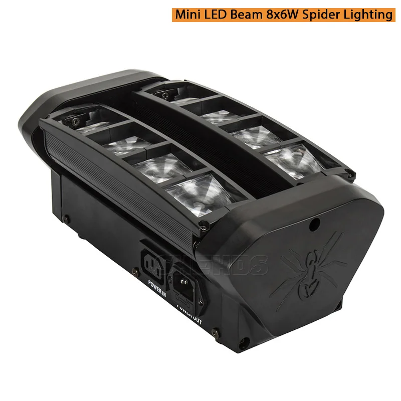 Mini LED Spider 8x6W SHEHDS быстрая 8 Eyes Мини светодиодный Луч 8x6 Вт паук RGBW Луч светодиодный DMX профессиональное освещение для сцены диско вечерние DJ огни - Цвет: Mini LED Spider 8x6W