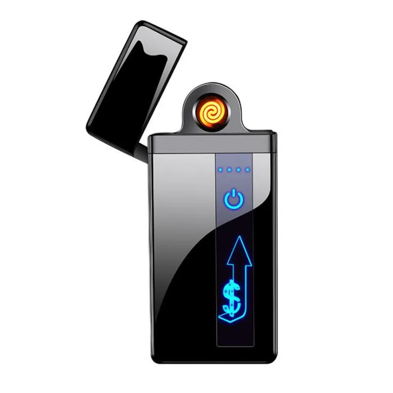 Новая сигарета с зарядкой от USB Электронная зажигалка сенсорный переключатель ветрозащитная Зажигалка перезаряжаемая электрическая зажигалка для курения
