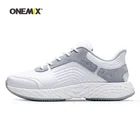 Женские беговые кроссовки Onemix, белые кожаные спортивные кроссовки для занятий спортом на открытом воздухе, фитнесом, пробежками, ходьбой