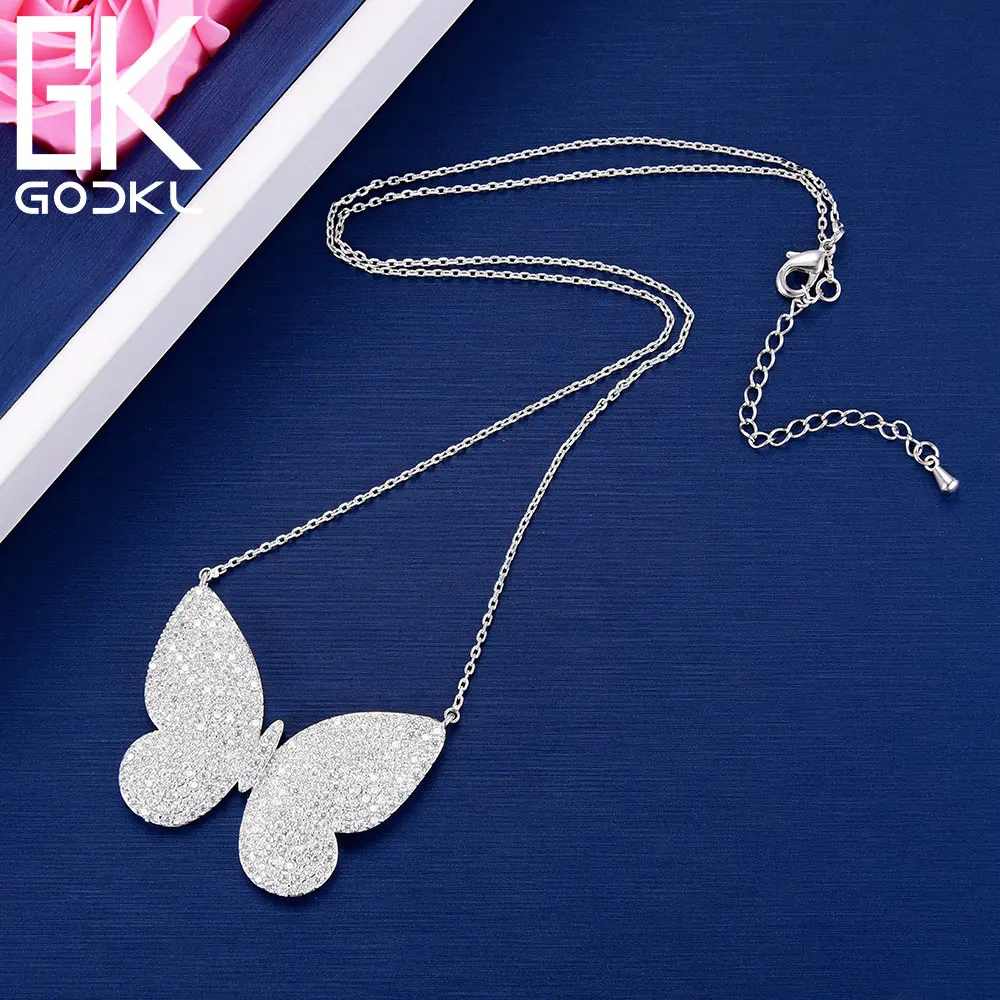 Цепочка с кулоном в виде бабочки фианитом 2018|Ожерелья подвеской| |