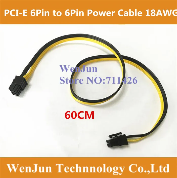 20pcs PCI-E PCIe PCI Express 6Pin male to 6Pin Male Adapter GPU Video Card Power Cable 18AWG for Graphic Video card