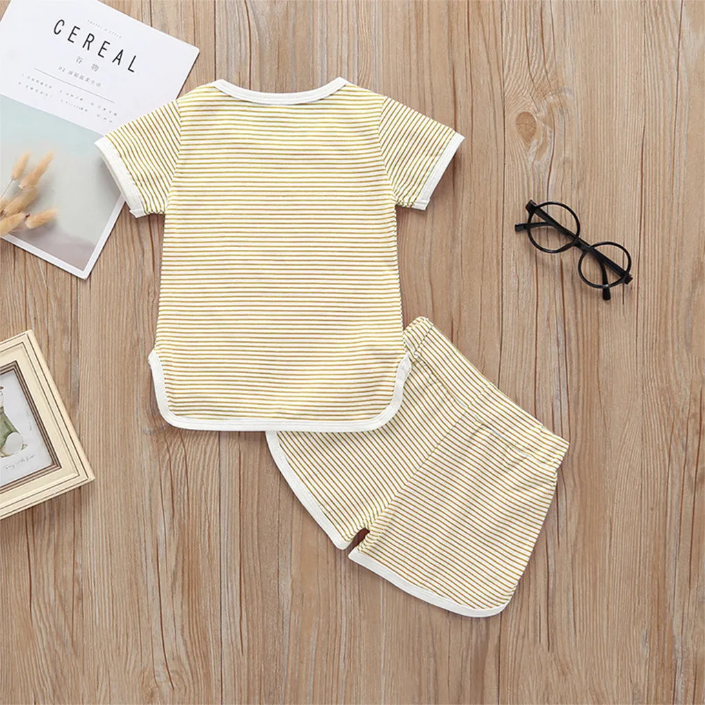 Комплект из 2 предметов для малышей девочек и мальчиков комплект одежды в полоску