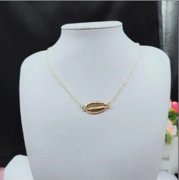 X 528 Golden Necklace Women Retro Fashion Pendant Simple Shape Shell Ocean Beach Bohemian Jewelry Accessories Fa | Украшения и