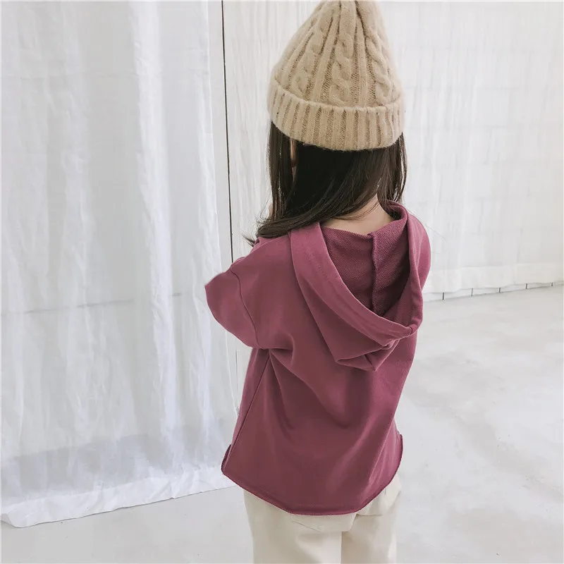 Autumn 2018 Korean style girls number printed long sleeve hoodies kids cotton casual clothes children loose sweatshirts | Детская одежда