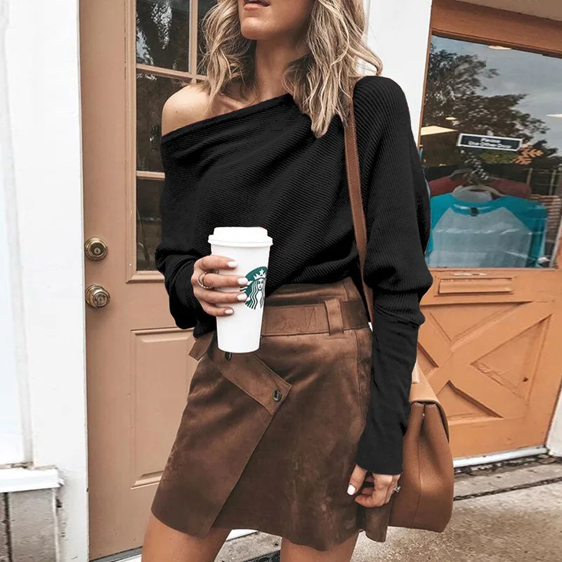 Свитер с рукавом летучая мышь для танцев повседневный свободный свитер модный