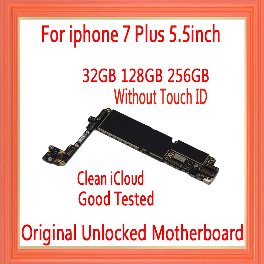 32GB 128G 256G без Touch ID для iphone 7 plus материнская плата, оригинальная разблокированная материнская плата для iphone 7 plus, хорошая работа