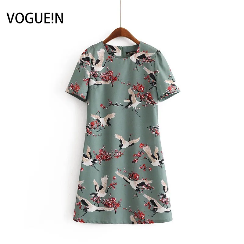 Женское мини платье VOGUEIN облегающее с круглым вырезом коротким рукавом и