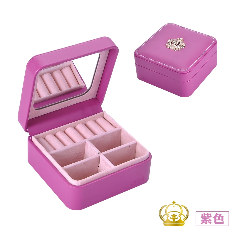 B модная Косметическая кожаная шкатулка для ювелирных изделий ожерелье кольцо