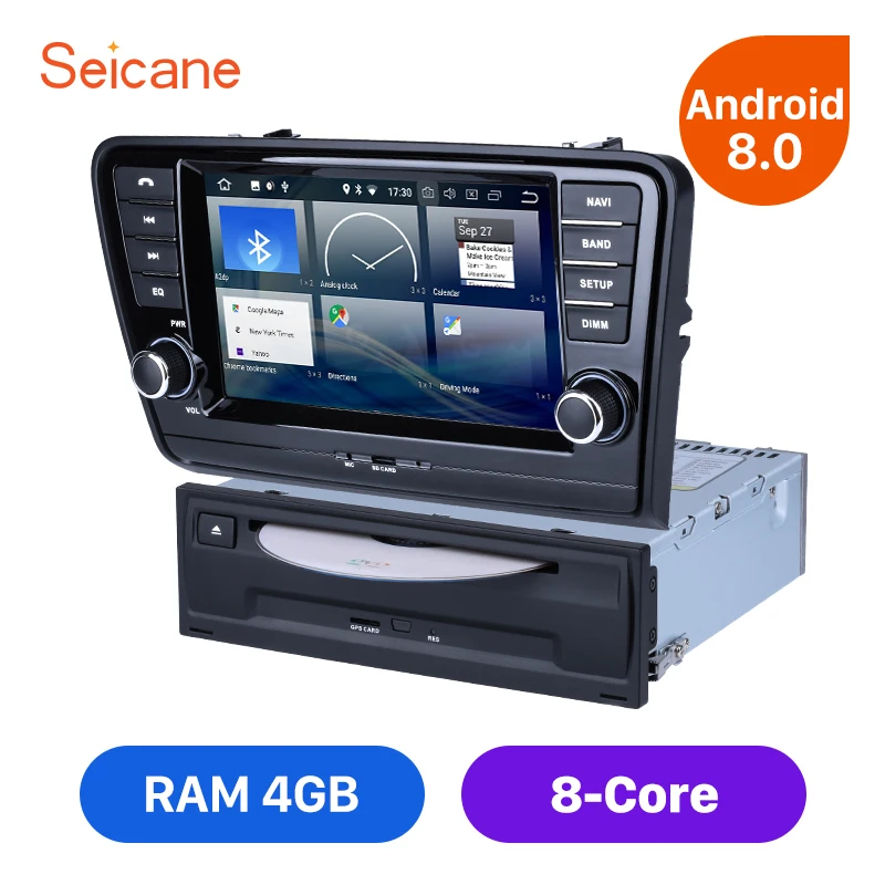 Seicane Android 8 0 дюймов 1Din автомобильный DVD Радио Аудио Стерео GPS мультимедийный плеер