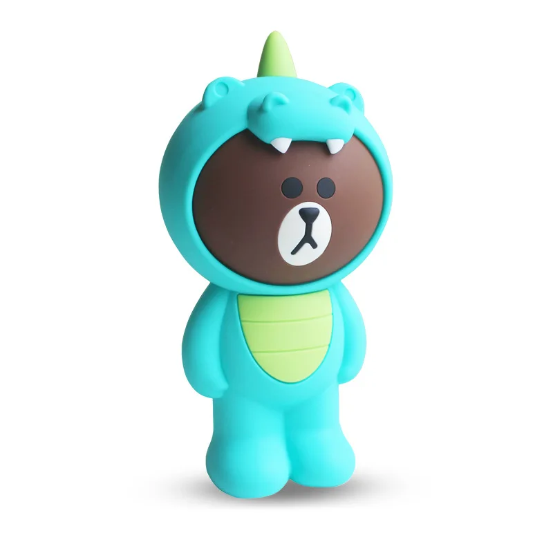 Креативный милый силиконовый пенал для карандашей DIY игрушки Kawaii канцелярские принадлежности мультфильм детский чехол для карандашей коричневый Медведь Кролик коала фигурка - Цвет: 3