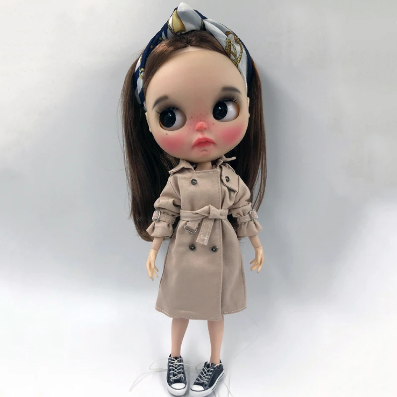 1 предмет Модный комплект куклы хаки длинные Ветровка для Blyth Licca Azone 1/6 мягкого