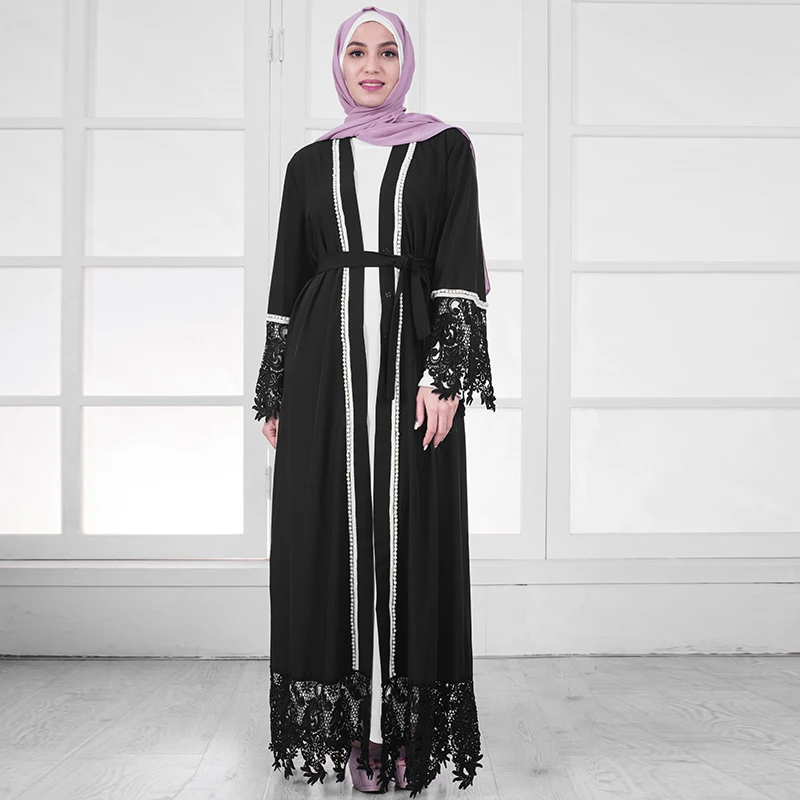 Buytiz ОАЭ платье Дубая сетчатый кардиган черный длинный Jupe Femme мусульманских
