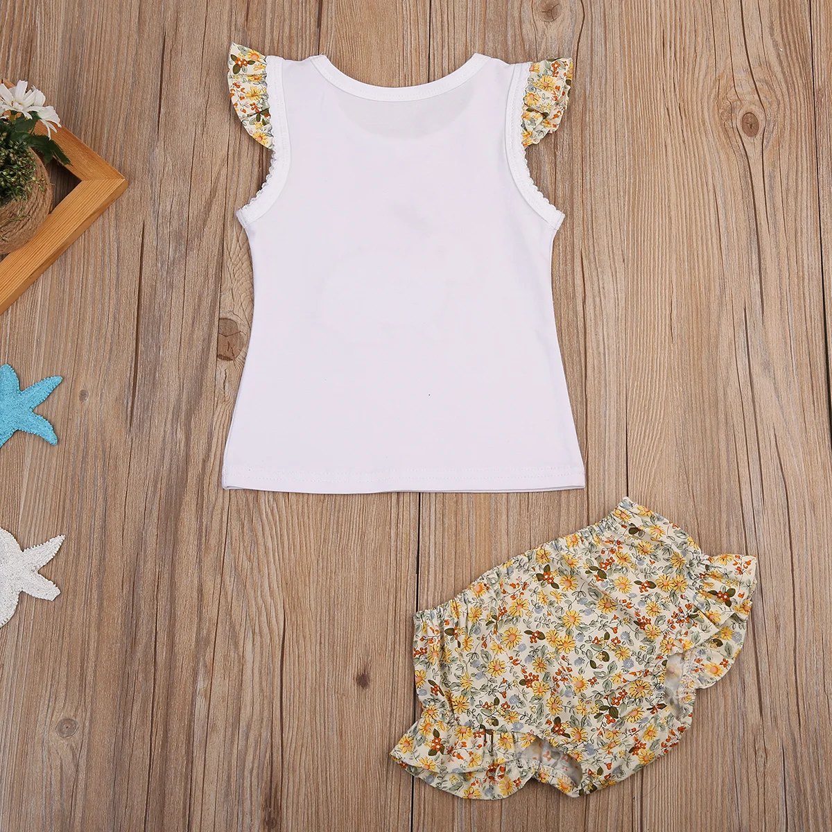 Летняя жилетка без рукавов с кроликом для маленьких девочек + шорты комплект из 2