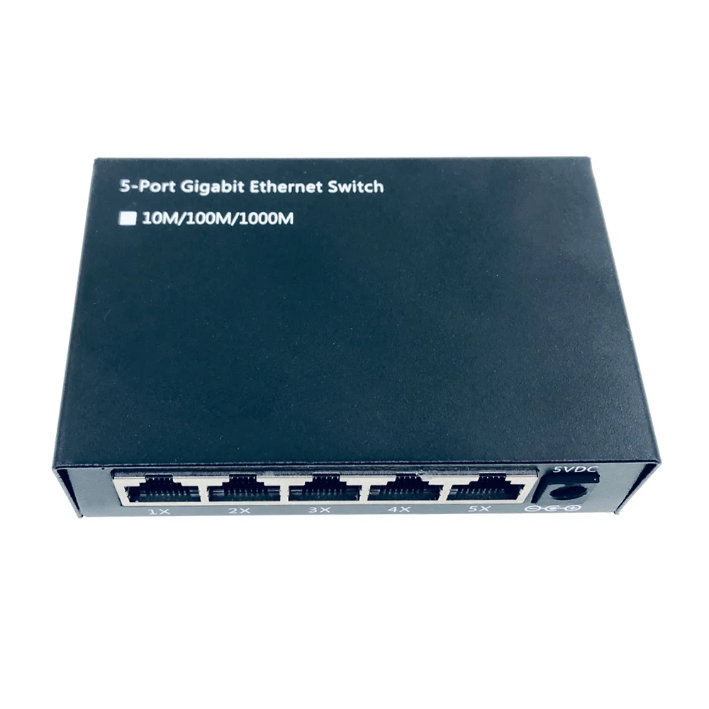 5 портовый порт 10/100/1000 Мбит/с гигабитный Ethernet переключатель металлический корпус