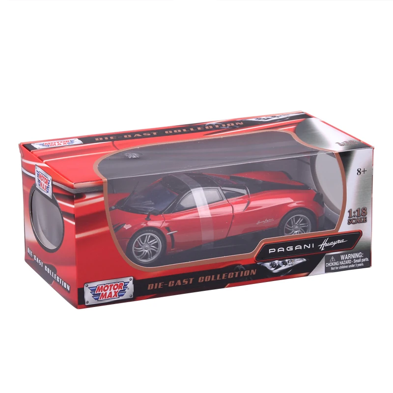 Детские литые игрушки, машинки, 1:18, масштаб 1/18, сплав, 1/18, масштаб, Pagani, литье под давлением, красный цвет, Гоночная машина, модель, игрушки, коллекция, подарок