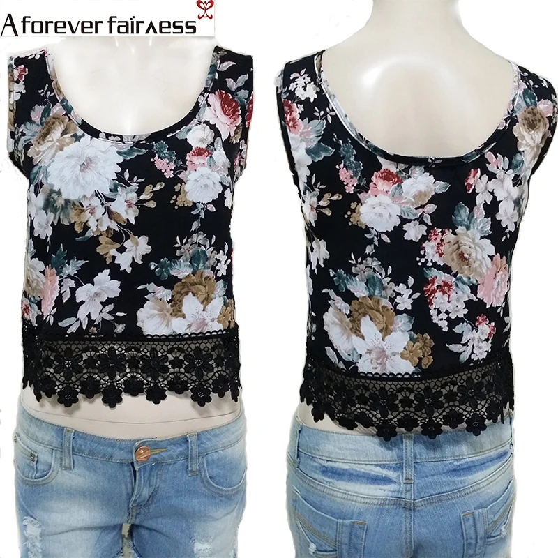 Bohemia Style Women Chiffon Shirt 2015 Summer Sexy Short Blouse Lace Floral Plus Size 2XL Tops 124|blouses black and white|blouse sequinsblouse