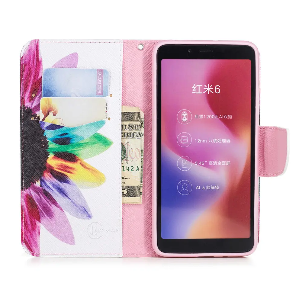 Флип-чехол для Xiaomi Redmi 6 6A A6 Redmi6 кожаный чехол телефона Xiao Mi Red Redmi6A A M1804C3CT M1804C3DH