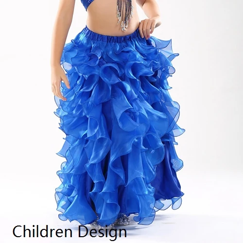 only skirt Children Одежда для танца живота, одежда для танца живота, длинная юбка для танца, Женская Профессиональная юбка для танца живота, 8 цветов, без пояса - Цвет: only skirt Children
