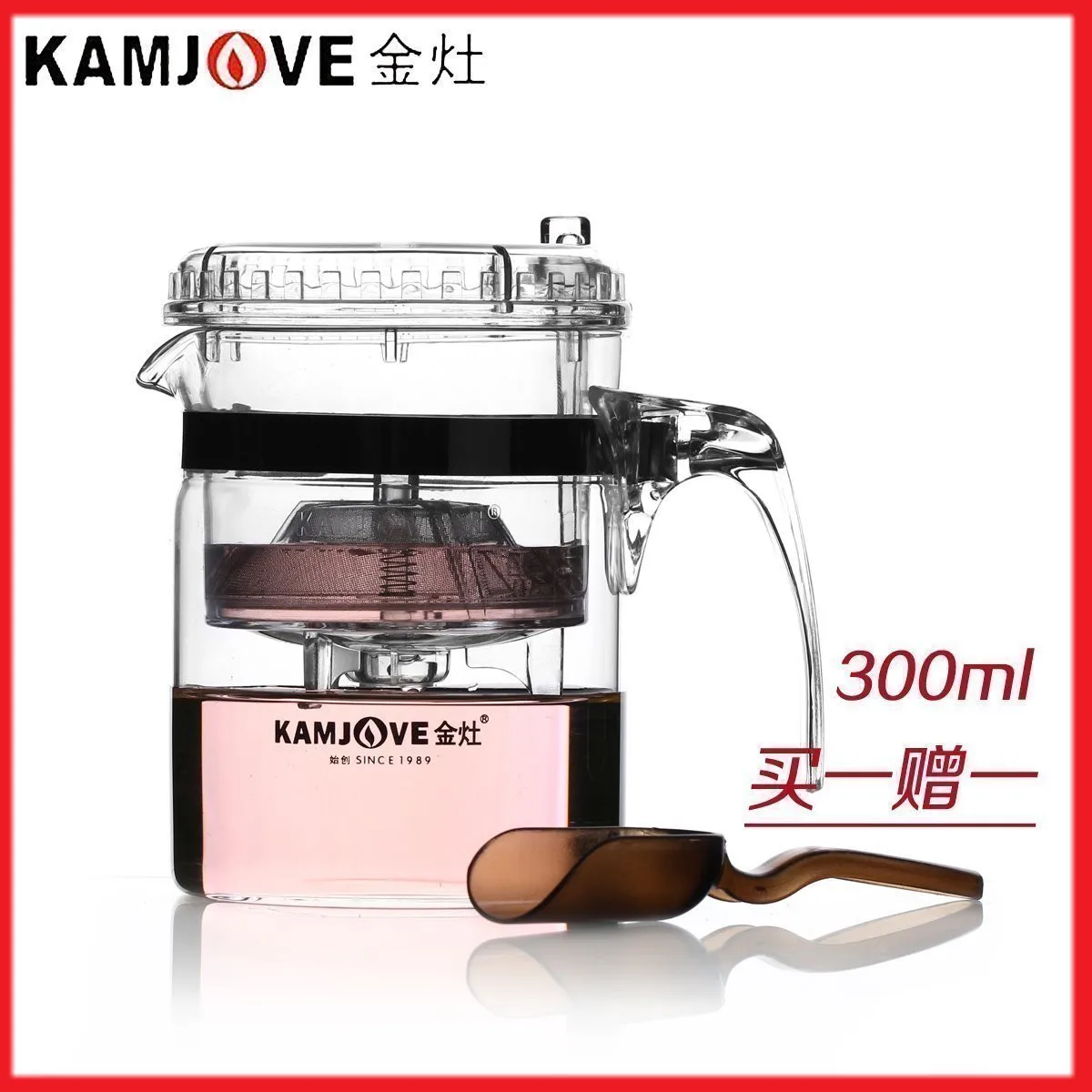 100% Genuine Kamjove TP-140 Art Tea Cup Teapot 300ml Glass tea Kettle strainer Elegant cup AUTO-OPEN set infuser de cha | Дом и сад