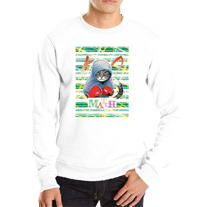 Боксерские толстовки с котом крутые хип-хоп Уличная мода толстовка дешевые