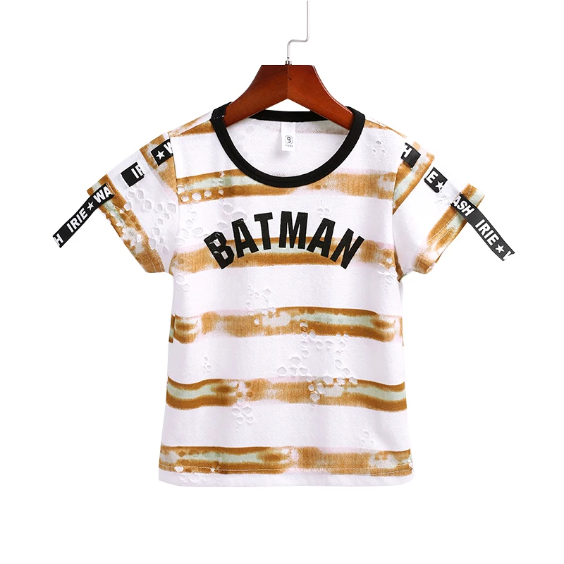 Cotton Boys T Shirt Summer 2019 Letter Printed Short Sleeve O-Neck Cute T-Shirt For Kids Tee Tops | Детская одежда и обувь