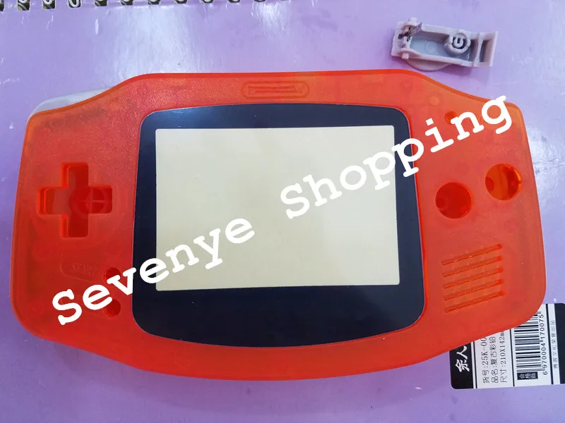 Чехол для игровой консоли Gameboy Advance GBA прозрачный оранжевый чехол с резиновыми