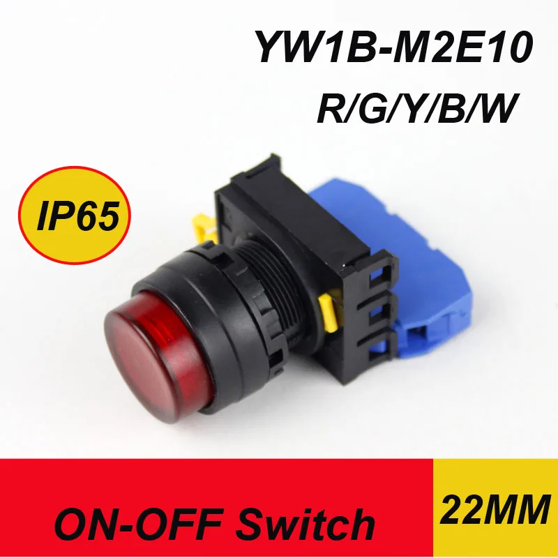 10 шт./лот diameter22mm фиксирующийся переключатель ВКЛ-ВЫКЛ кнопочный 10A 600 в SPST |