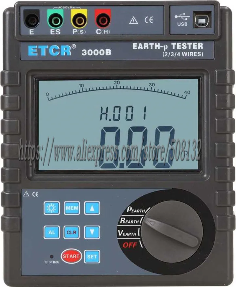 Тестер сопротивления почвы ETCR3000B|soil resistivity tester|resistance testerearth resistance |