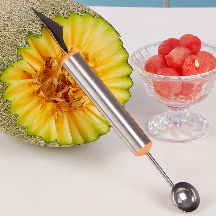 100 pcs Double End Multi Function Stainless Steel Fruit Melon Baller Carving Knife Ice Cream Scoop Spoon Kitchen Tools | Дом и сад