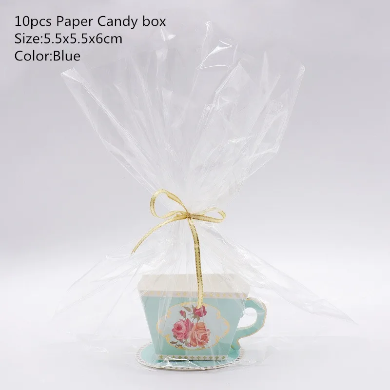 Blue Cup Романтическая коробка для жениха, невесты, шоколада, украшения для свадебной вечеринки, пустотелая бумажная коробка для конфет с бабочкой, подарочные коробки с кисточками и цветами - Цвет: Blue Cup
