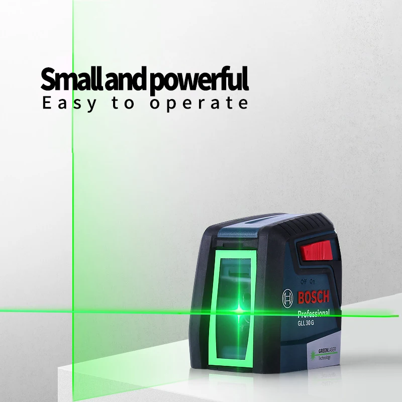 Лазерный нивелир Bosch GLL30G Высокоточный зеленый светильник двухлинейный горизонтальный и вертикальный лазерный нивелир