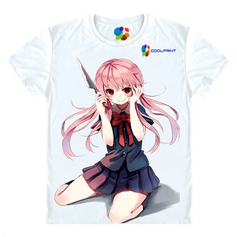 Coolprint японский Футболка с изображением в стиле аниме Костюм Мирай Никки футболки