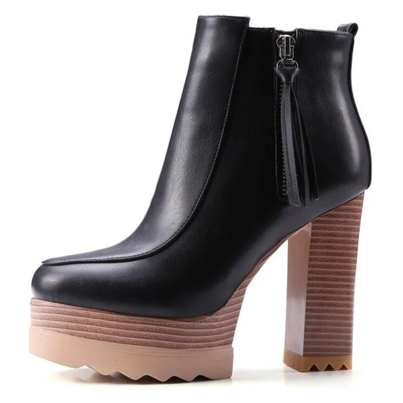 Новинка Женские ботильоны на высоком каблуке Повседневная обувь платформе