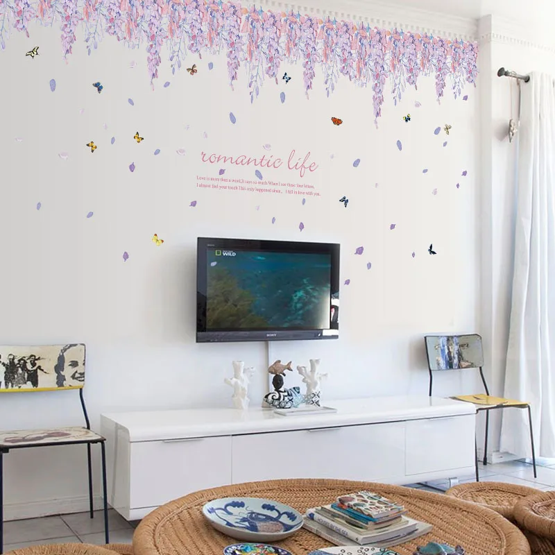 [Fundecor] НОВЫЙ ДИЗАЙН Романтическая фиолетовая Вистерия цветы украшение дома