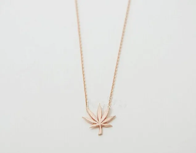 Beatiful Weed Leaf Necklace Simple Weed Leaf Elegant Bridesmaid Necklace Season Jewelry Engagement Gift for Women