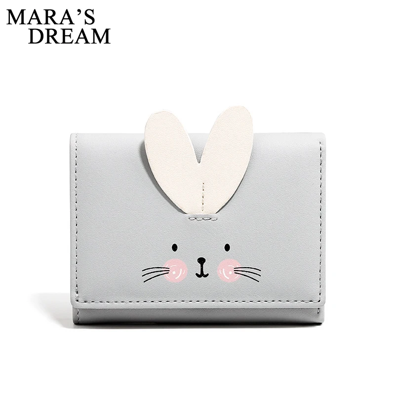 Кошелек Mara's Dream женский с милыми кошачьими ушками короткий однотонный