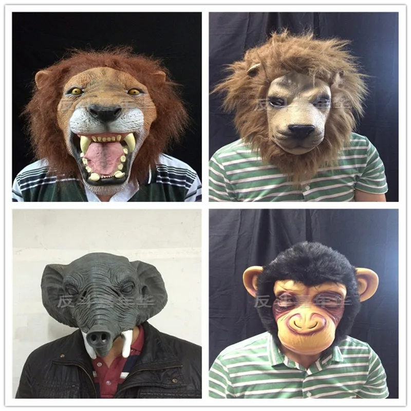Маска обезьяны голова страшный Лев маска Хэллоуин вечерние реквизит карнавал