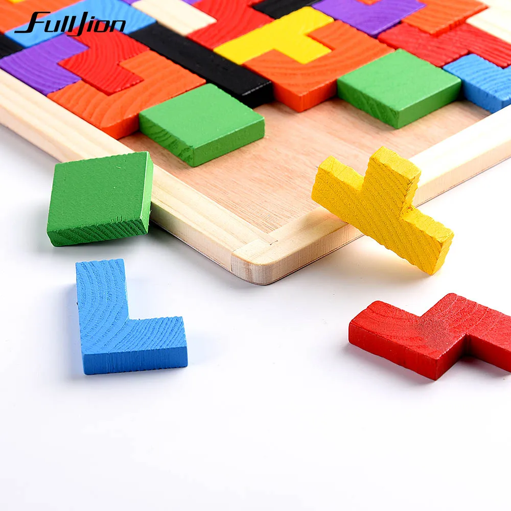Fulljion головоломки игры математические игрушки для детей модель деревянный обучения образование Монтессори 3D головоломки детские кубики