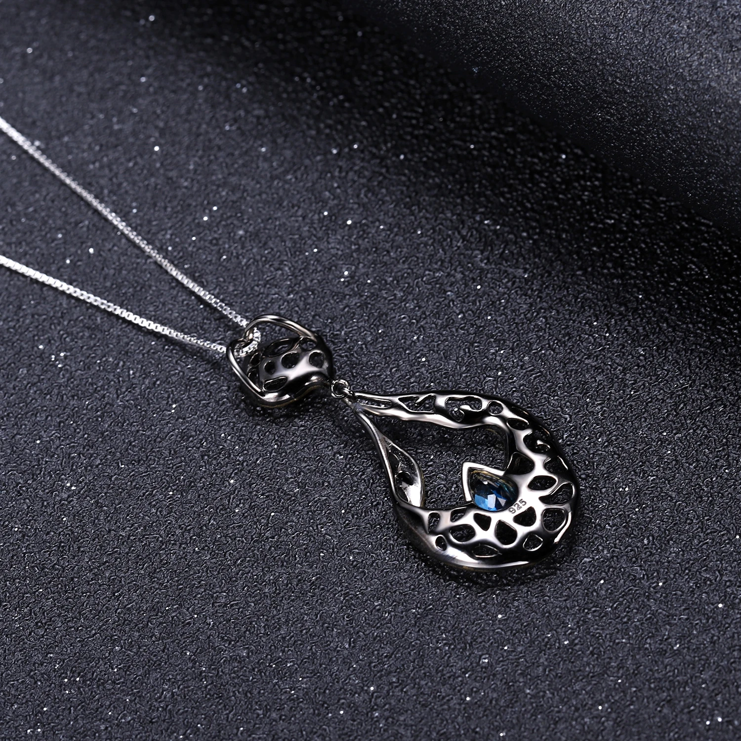 Женский кулон с голубым топазом из серебра 925 пробы|Подвески| |