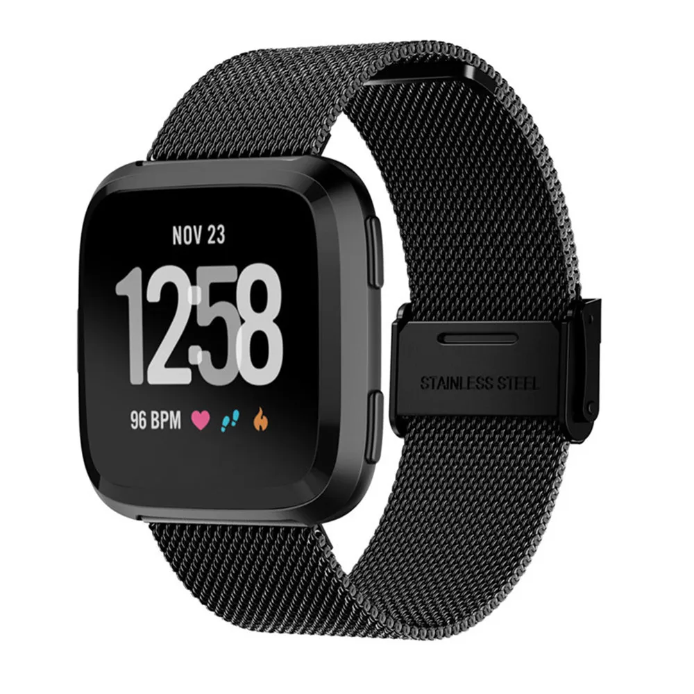 Роскошный браслет Milanese для Fitbit Versa Смарт часы из нержавеющей стали ремешок на