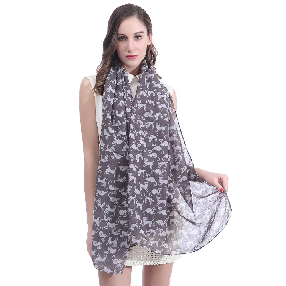 Cat Kitten Animal Print Women's Scarf Shawl Wrap Soft Lightweight for All Seasons |