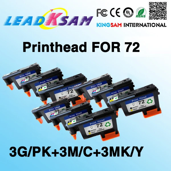 3 компл./лот совместимый для hp72 печатающая головка C9380A/C9383A/C9384A Designjet