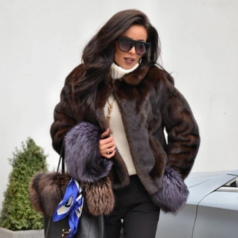

Tatyana furclub 2021 New Real Mink Fur Coat Winter Fur Jacket For Women Fashion High Street Outwear Thick Warm Parkas Slim Coats