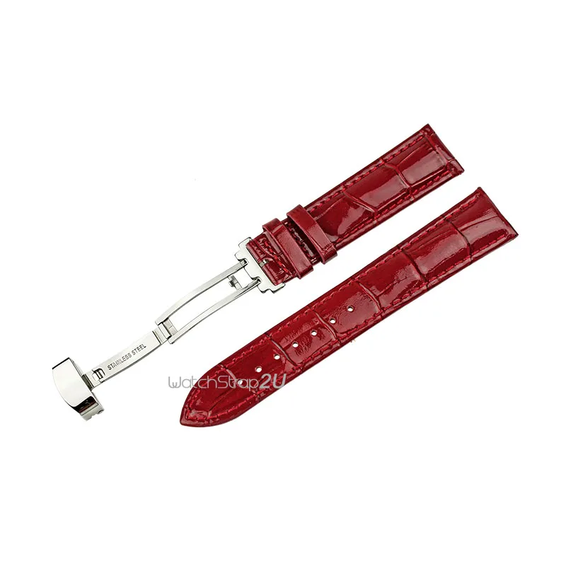 Красный белый крокодиловый кожаный ремешок для часов Ремешок наручные часы из