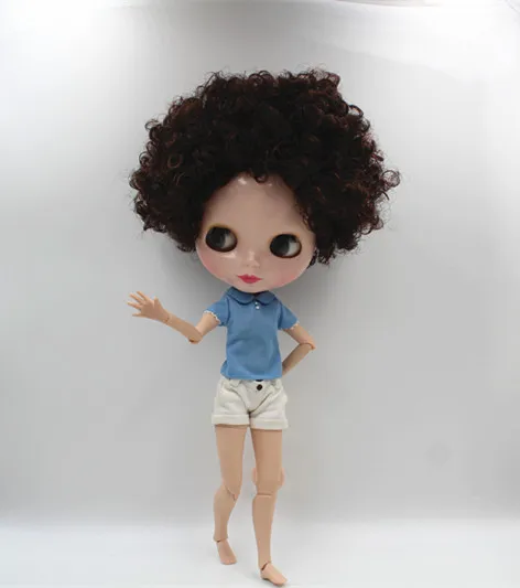 Кукла Blygirl Blyth темно-коричневая с короткими волосами Обнаженная кукла 30 см