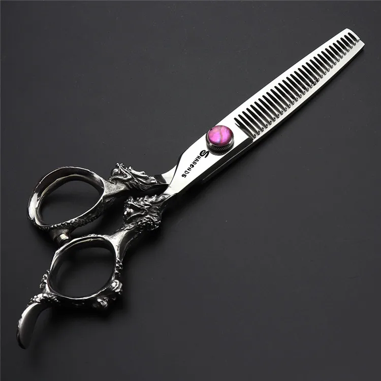 6 inch thinning Настоящие 6 7 8 9 дюймов ножницы для стрижки домашних животных для собак кошек из нержавеющей стали Острые Ножницы Tesoura - Цвет: 6 inch thinning