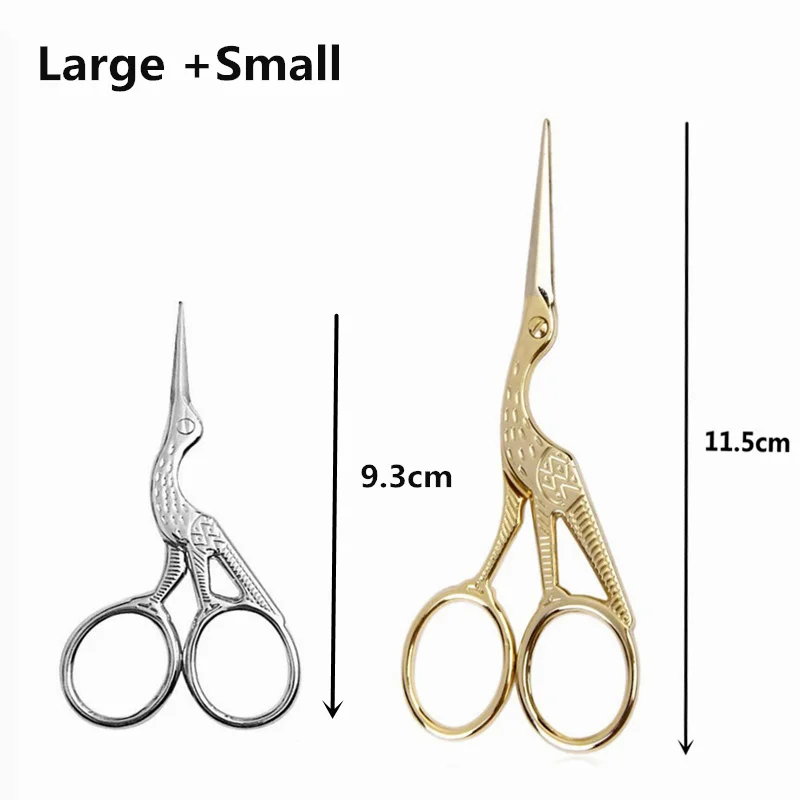 2 шт. золотистые и Серебристые винтажные ножницы для вышивания крестиком в форме